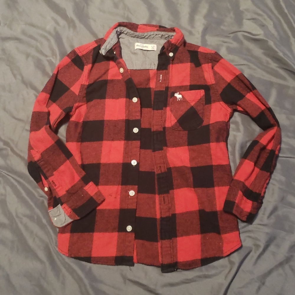 Abercrombie Boys buffalo plaid flannel size 7/8